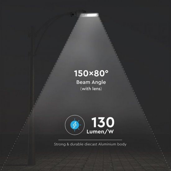 LED уличен осветител SAMSUNG CHIP VT-120ST 120W 4000K 15600Lm IP65 130Lm/W