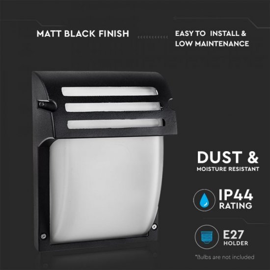 Фасадно тяло VT-754 Е27 max 60W IP44 мат черно