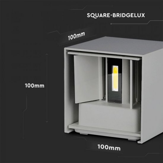 6W Аплик Bridglux Chip Сиво Тяло Квадрат IP65 3000K