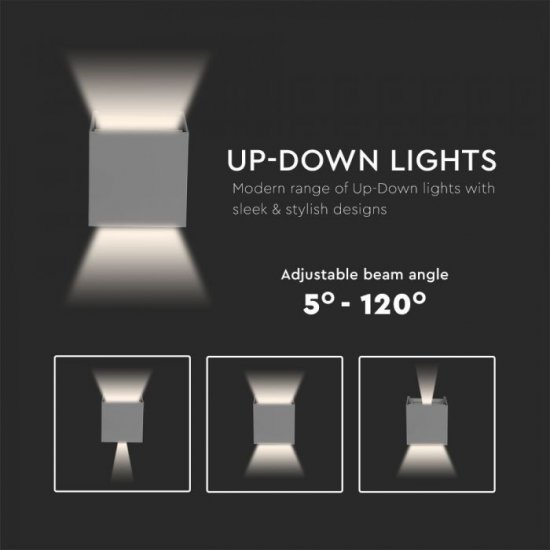 6W Аплик Bridglux Chip Сиво Тяло Квадрат IP65 3000K