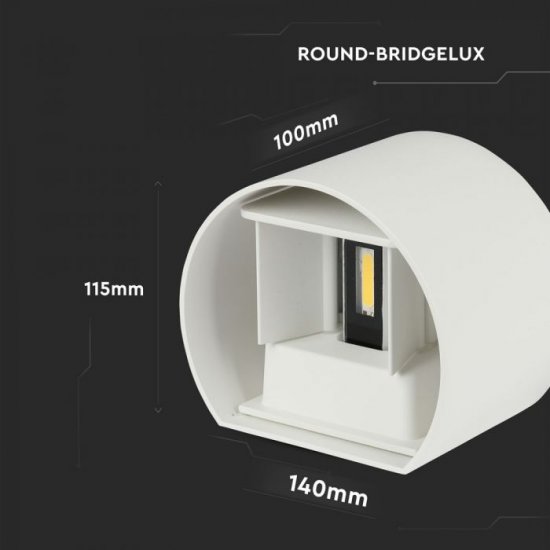 6W Аплик Bridglux Chip Бяло Тяло Кръг IP65 3000K