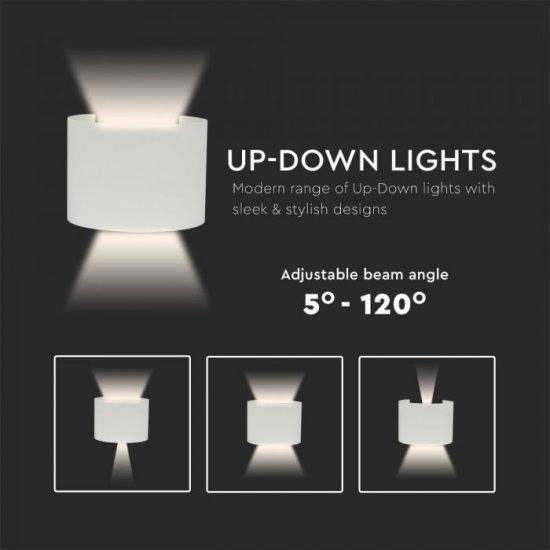 6W Аплик Bridglux Chip Бяло Тяло Кръг IP65 3000K