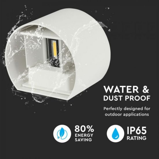 6W Аплик Bridglux Chip Бяло Тяло Кръг IP65 3000K