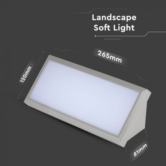 LED фасадно тяло ъглово VT-8054 12W 6400K 600Lm IP65 сиво
