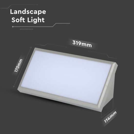 LED фасадно тяло ъглово VT-8055 20W 6400K 1000Lm IP65 сиво
