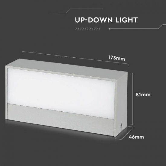 LED фасадно тяло VT-8056 9W 3000K 400Lm IP65 сиво