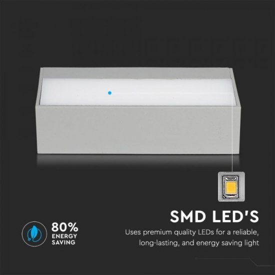 LED фасадно тяло VT-8056 9W 3000K 400Lm IP65 сиво