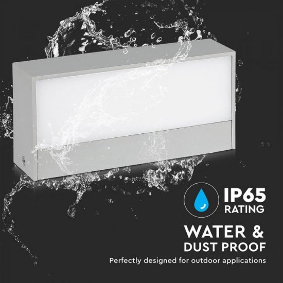 LED фасадно тяло VT-8056 9W 3000K 400Lm IP65 сиво