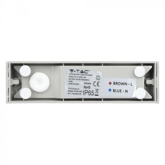 LED фасадно тяло VT-8056 9W 3000K 400Lm IP65 сиво