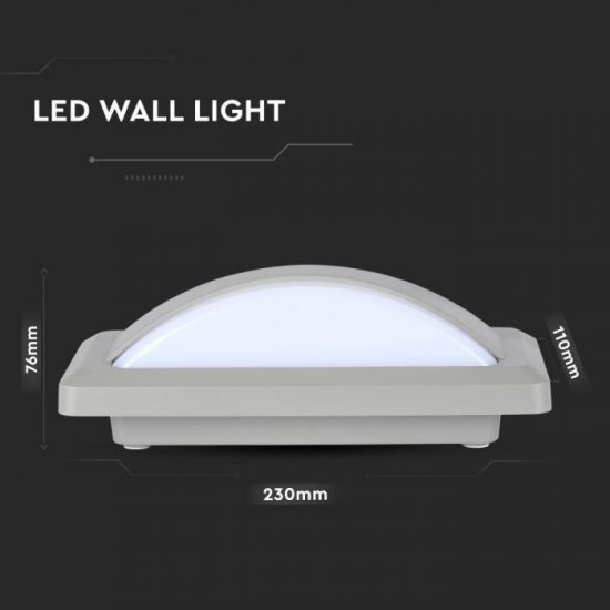 LED фасадно тяло VT-8058 12W 6400K 500Lm IP65 сиво
