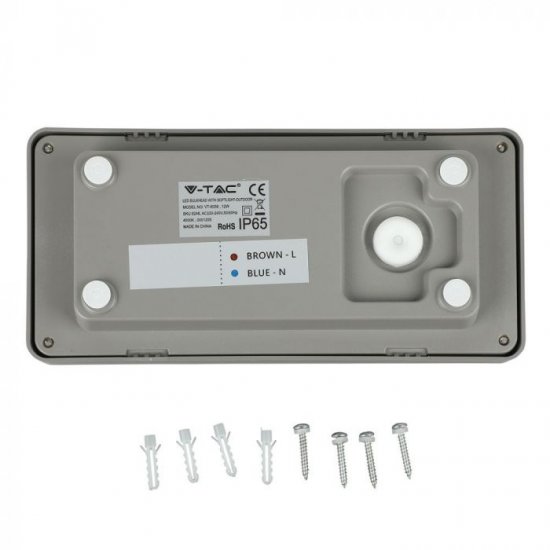 LED фасадно тяло VT-8058 12W 6400K 500Lm IP65 сиво
