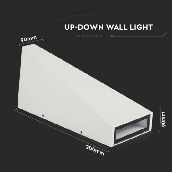 LED фасадно тяло VT-826 6W 4000K 660Lm IP65 бяло