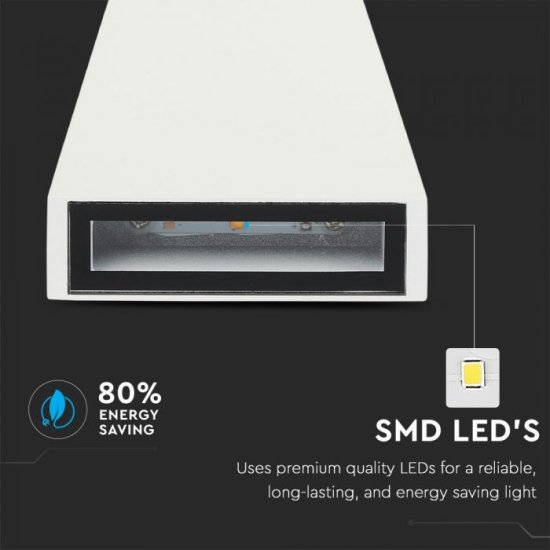 LED фасадно тяло VT-826 6W 4000K 660Lm IP65 бяло