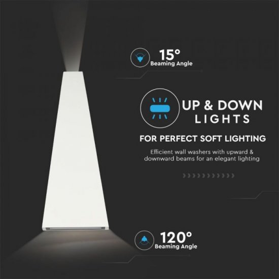 LED фасадно тяло VT-826 6W 4000K 660Lm IP65 бяло
