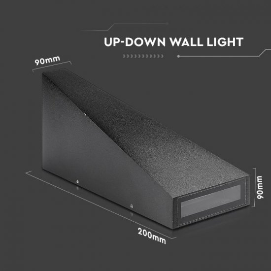 LED фасадно тяло VT-826 6W 3000K 660Lm IP65 черна