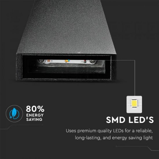 LED фасадно тяло VT-826 6W 3000K 660Lm IP65 черна