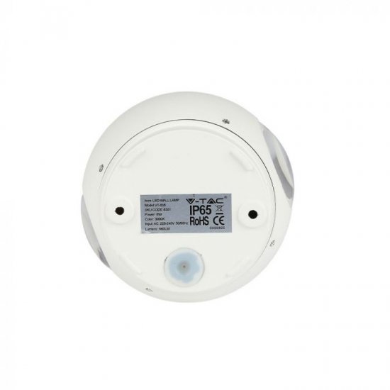 LED фасадно тяло VT-836 6W 3000K 660Lm IP65 бяло