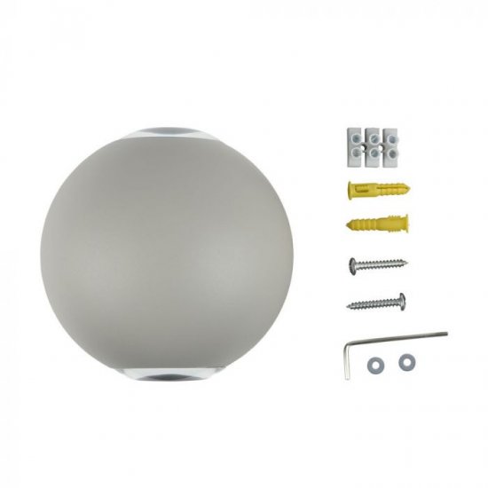 LED фасадно тяло VT-836 6W 3000K 660Lm IP65 сиво