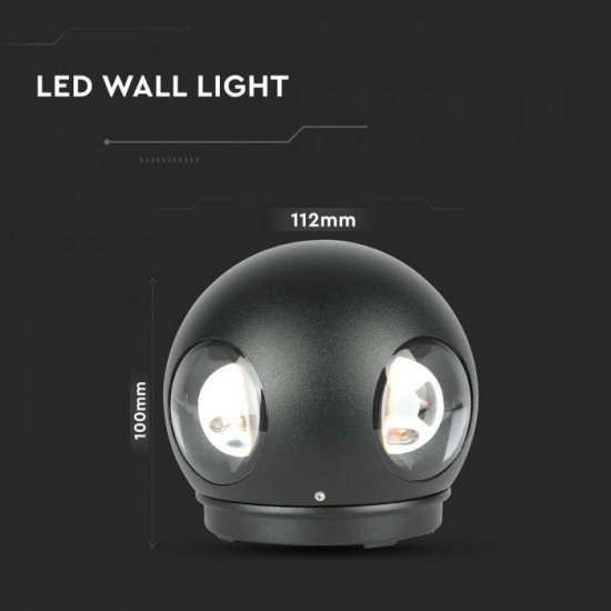 LED фасадно тяло VT-834 4W 3000K 440Lm IP65 черно