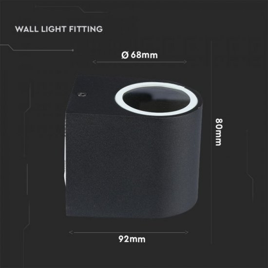 Фасадно тяло VT-7651 GU10 max 35W IP44 черно
