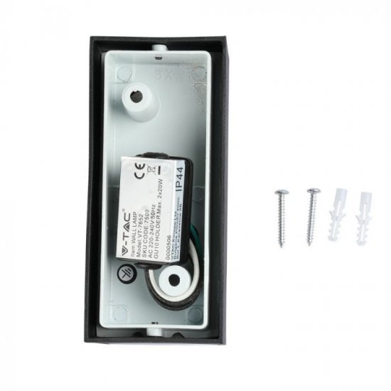 Фасадно тяло VT-7652 2хGU10 max 2х35W IP44 черно