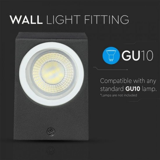 Фасадно тяло VT-7651 GU10 max 35W IP44 квадрат черно
