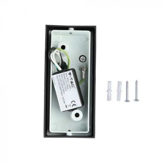 Фасадно тяло VT-7652 2хGU10 max 2х35W IP44 квадрат черно