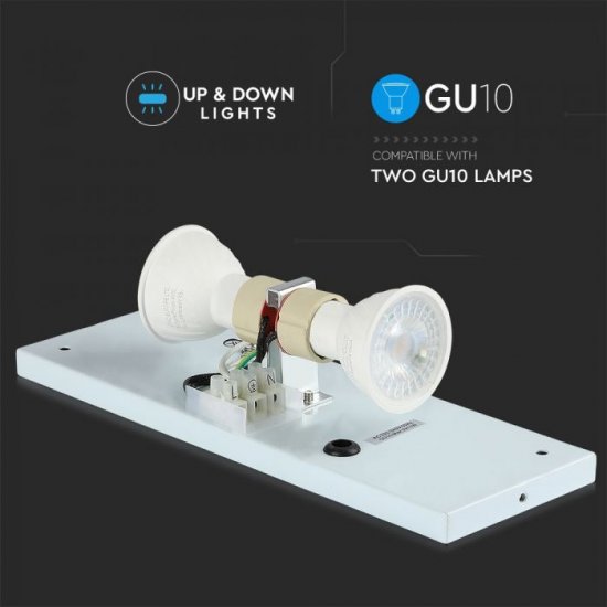 Фасадно тяло VT-7662 2хGU10 max 2х35W IP44 черно