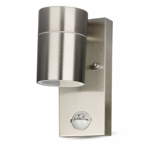 Фасадно тяло VT-7621PIR GU10 max 35W IP44 със сензор сатен никел