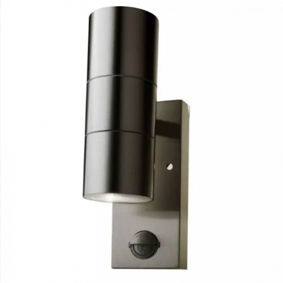 Фасадно тяло VT-7621PIR 2хGU10 max 2х35W IP44 със сензор сатен никел
