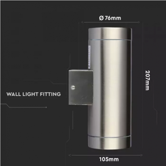 Фасадно тяло VT-7642 2хGU10 max 2х35W IP44 сатен никел