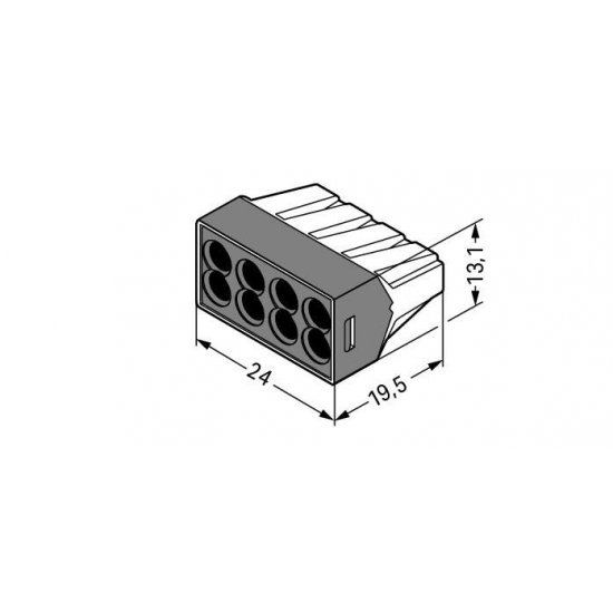 Клема конектор PUSH WIRE 8х0.75-2.5mm² WAGO