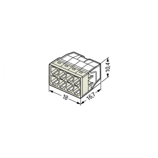 Клема инсталационна COMPACT 8х0.5-2.5mm² WAGO
