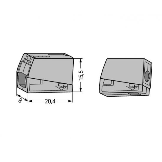 Клема бърза връзка 2.5mm² WAGO