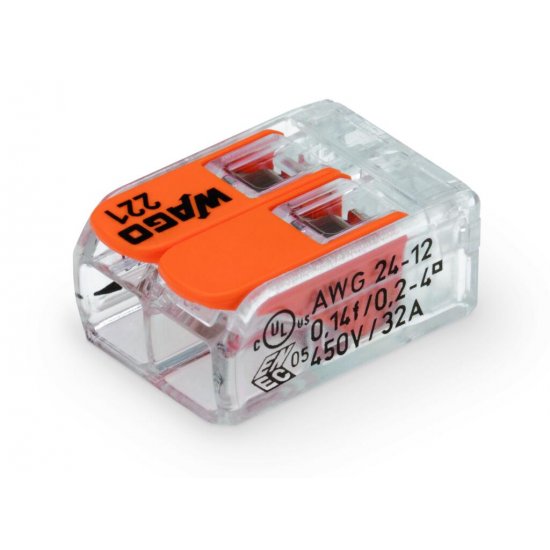 Клема - бърза връзка COMPACT 2х0.2-4mm² WAGO