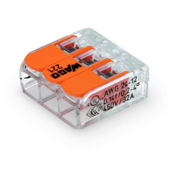 Клема - бърза връзка COMPACT 3х0.2-4mm² WAGO