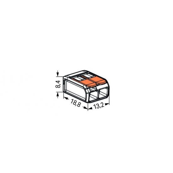 Клема - бърза връзка COMPACT 2х0.2-4mm² WAGO