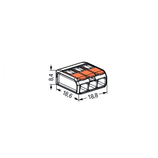 Клема - бърза връзка COMPACT 3х0.2-4mm² WAGO