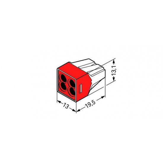 Клема конектор PUSH WIRE 4х1.5-4mm² WAGO