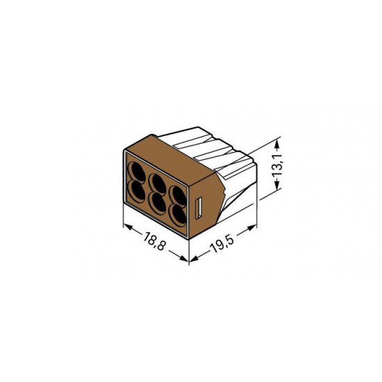 Клема конектор PUSH WIRE 6х1.5-4mm² WAGO