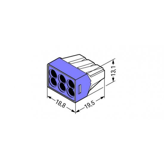 Клема конектор PUSH WIRE 6х0.75-2.5mm² WAGO