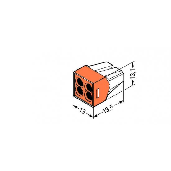 Клема конектор PUSH WIRE 4х0.75-2.5mm² WAGO