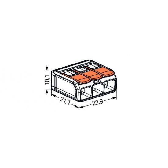 Клема - бърза връзка COMPACT 3х0.5-6mm² WAGO