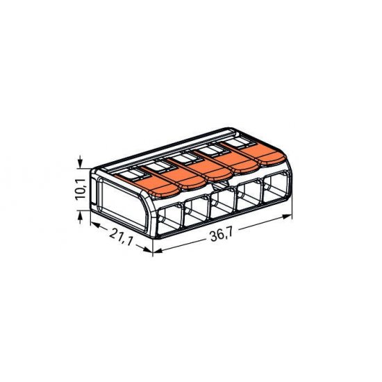 Клема - бърза връзка COMPACT 5х0.5-6mm² WAGO