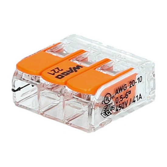 Клема - бърза връзка COMPACT 3х0.5-6mm² WAGO