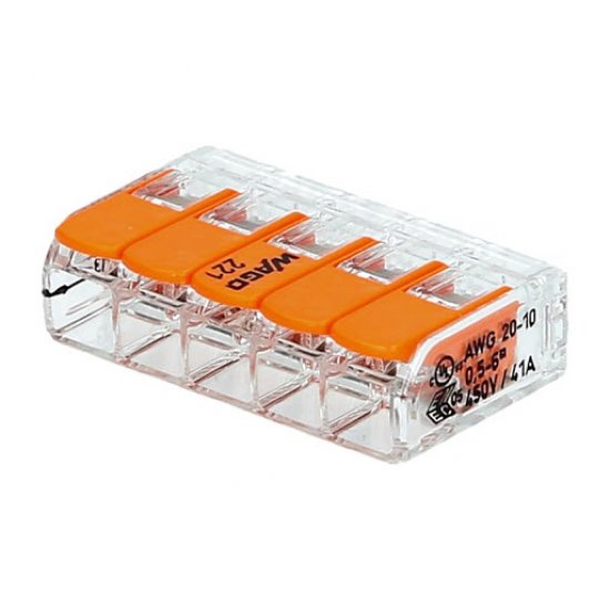 Клема - бърза връзка COMPACT 5х0.5-6mm² WAGO