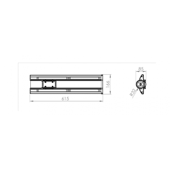 LED улично осветително тяло IP65 80W 4000K 8000Lm сиво
