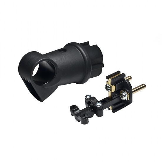 Щепсел ъглов гумен IP44 16А черен