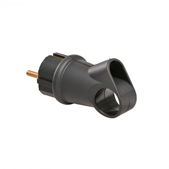 Щепсел ъглов гумен IP44 16А черен