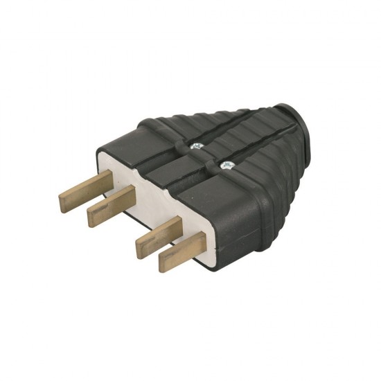 Щепсел трифазен гумен 380V 3x25A черен